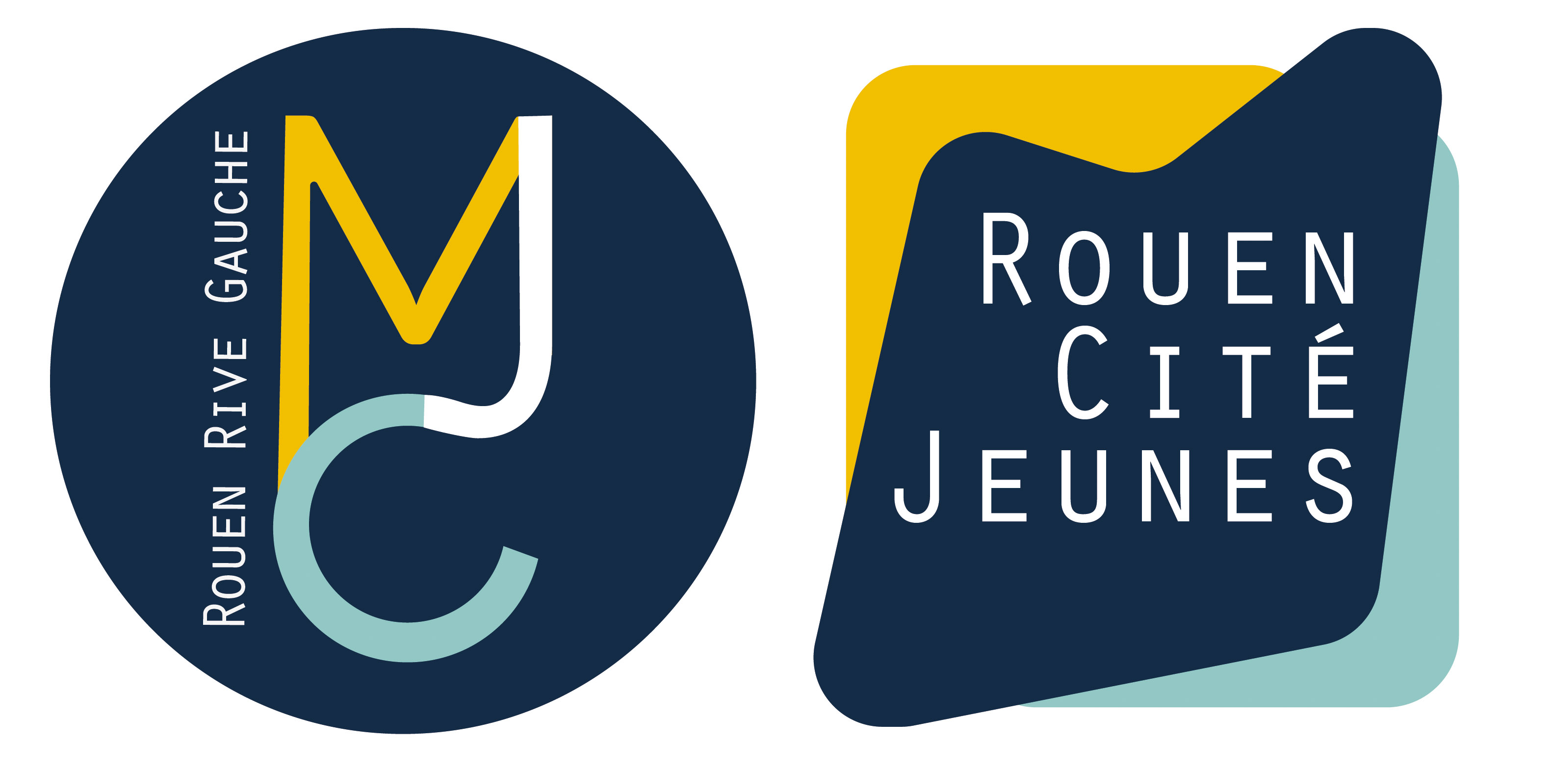 logo mjc rouen rive gauche charte graphique bleu jaune illustration design graphisme tapa idée communication